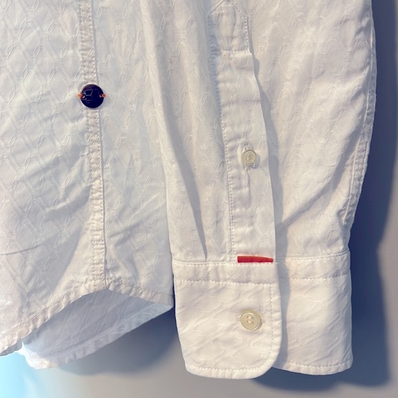 Hugo Boss Orange Mens Dress Shirt L Diamond Pattern - Picture 3 of 6